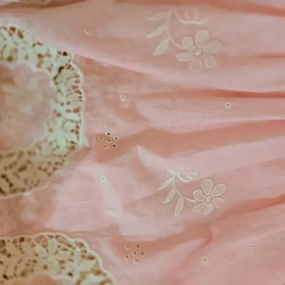 Antica Sartoria Off The Shoulder Boho Pink hippie Maxi Dress one size small - Picture 9 of 16